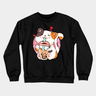 Cat Boba Tea Crewneck Sweatshirt